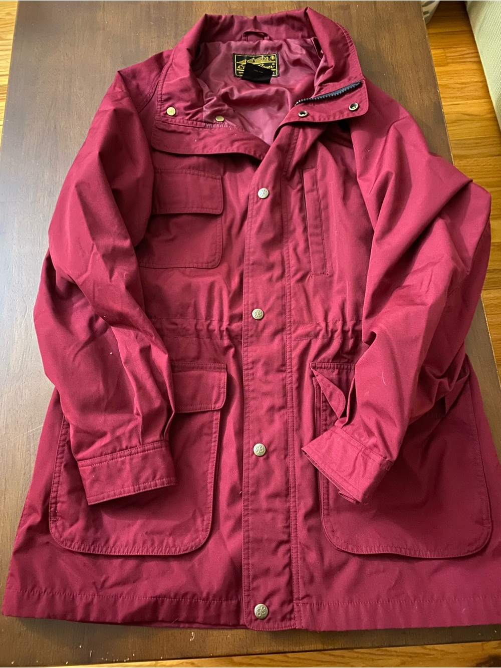 Eddie Bauer Burgundy Field Jacket with Multiple Pockets